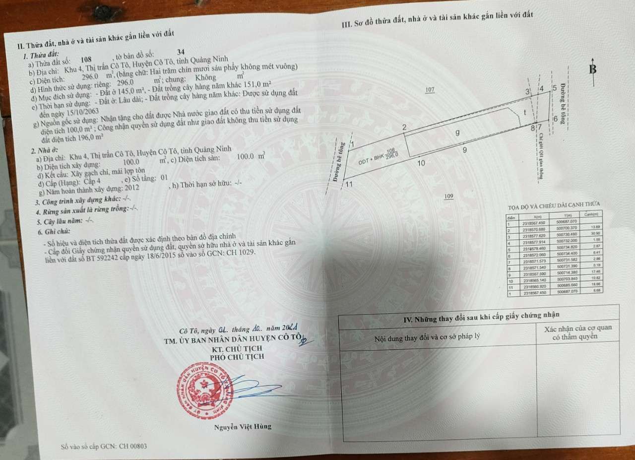 BÁN ĐẤT TẶNG NHÀ KHU 4 THỊ TRẤN CÔ TÔ HUYỆN CÔ TÔ , QUẢNG NINH BÁN ĐẤT TẶNG NHÀ KHU 4 THỊ TRẤN CÔ TÔ HUYỆN CÔ TÔ , QUẢNG NINH