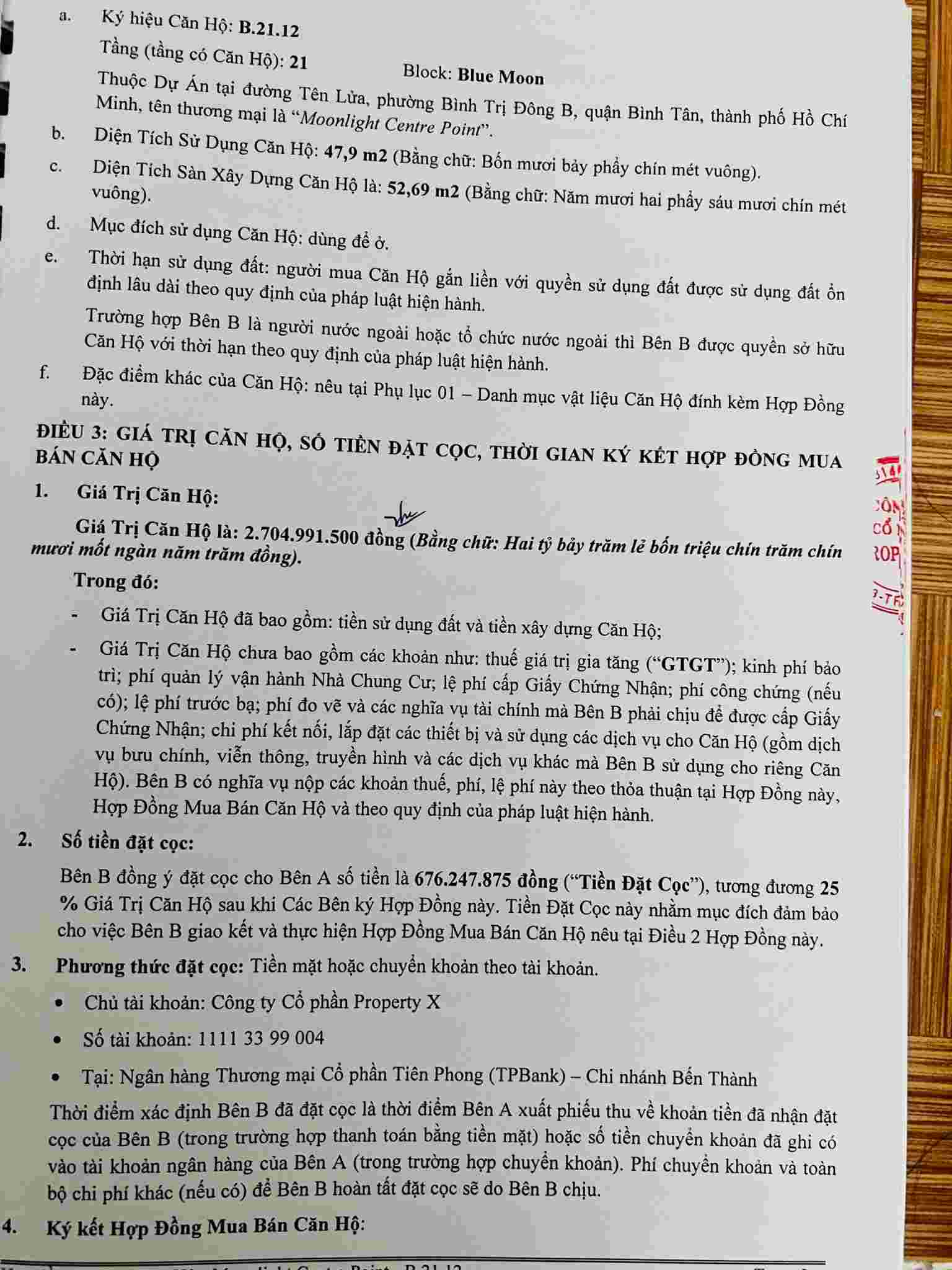 BÁN CĂN HỘ TẦNG 21 MOONLIGHT CENTRE POINT BÌNH TÂN, HCM, GIÁ TỐT