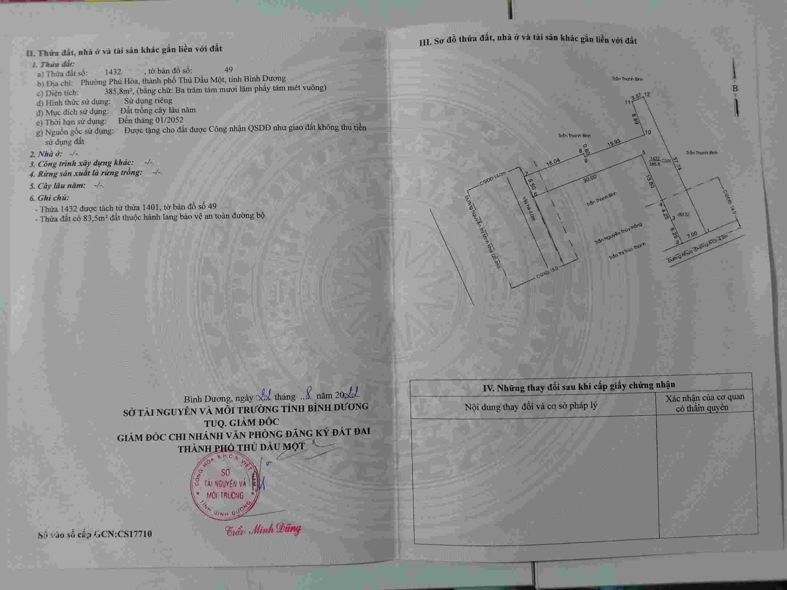 CHÍNH CHỦ BÁN ĐẤT MẶT TIỀN ĐƯỜNG NGUYỄN THỊ MINH KHAI PHƯỜNG PHÚ