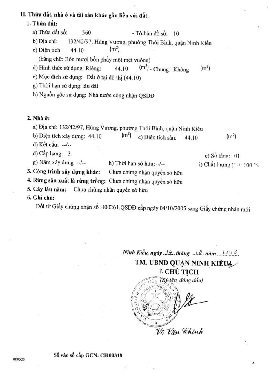 BÁN NHÀ ĐC NHÀ: 42/97 - HẺM 54 - HÙNG VƯƠNG - DT NHÀ: 3,5 X 12,6 = 44M2, N.. BÁN NHÀ ĐC NHÀ: 42/97 - HẺM 54 - HÙNG VƯƠNG - DT NHÀ: 3,5 X 12,6 = 44M2, N..