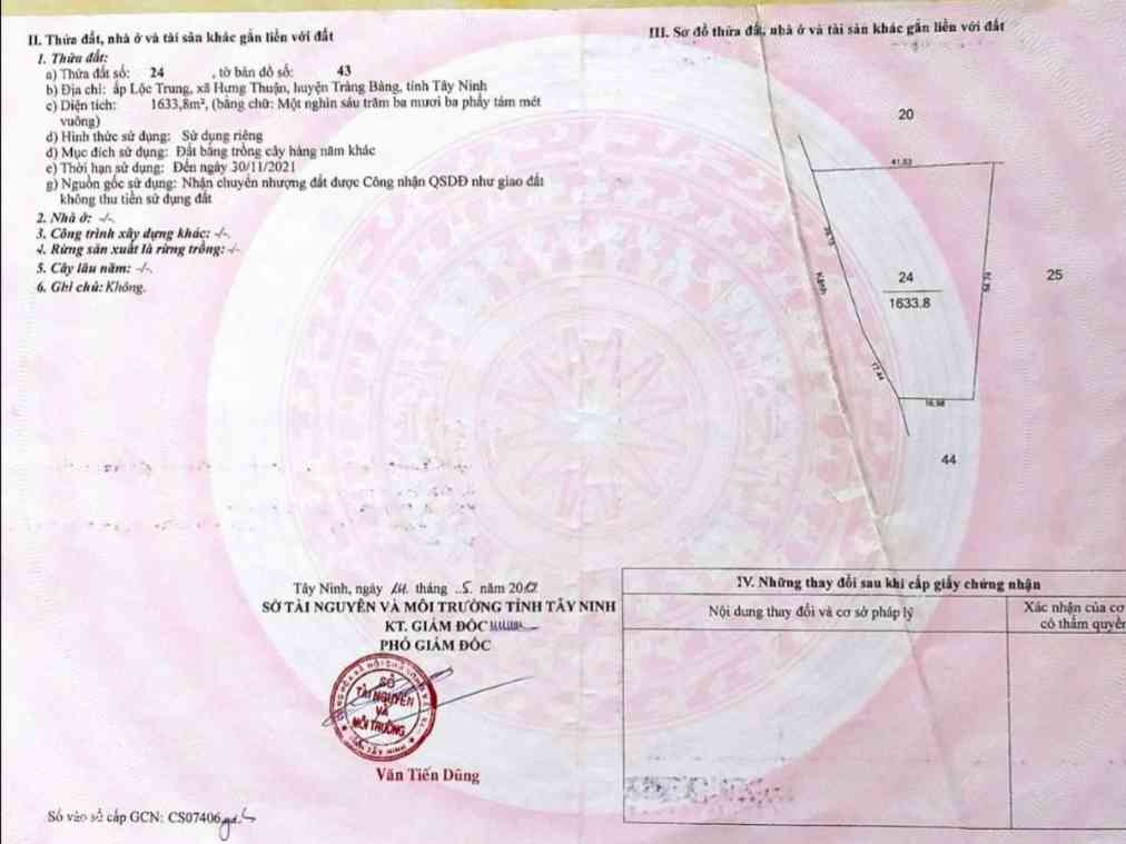 HOT HOT HÓT HẠ CÒN 1,35TỶ BÁN ĐẤT TỔNG 1800M ĐÃ CÓ 145M THỔ CƯ ĐƯỜNG LỘC TR..